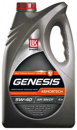 LUKOIL Масло моторное синтетическое "Genesis Armortech 5W-40", 4L